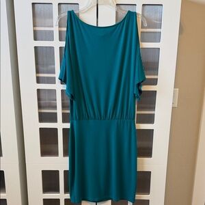 Moda International Teal One-Shoulder Dress
